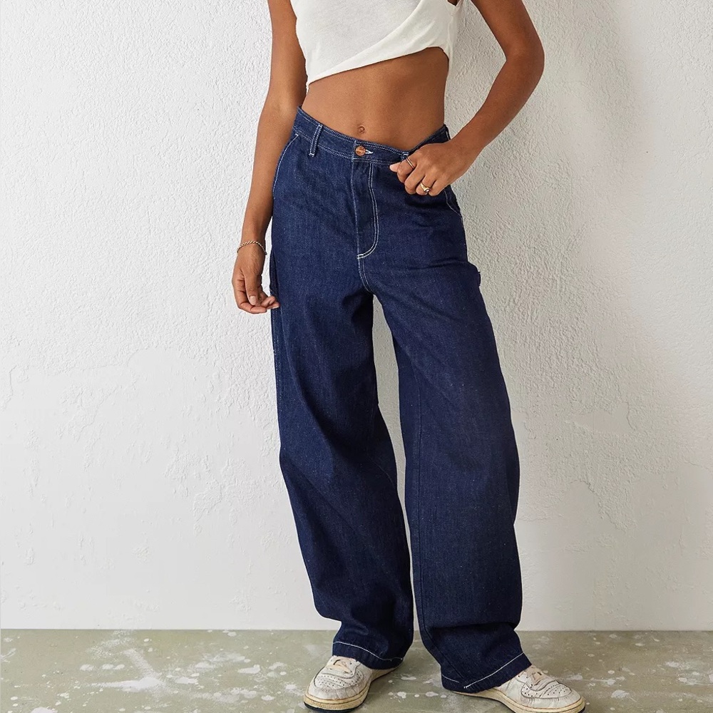 Wrangler Dark Blue High-Rise Wide Leg Jeans - Picture 2 of 16